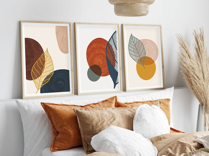 Wallity Cuadro Decorativo Enmarcado Huhu209 50 x 70 cm (3 piezas)